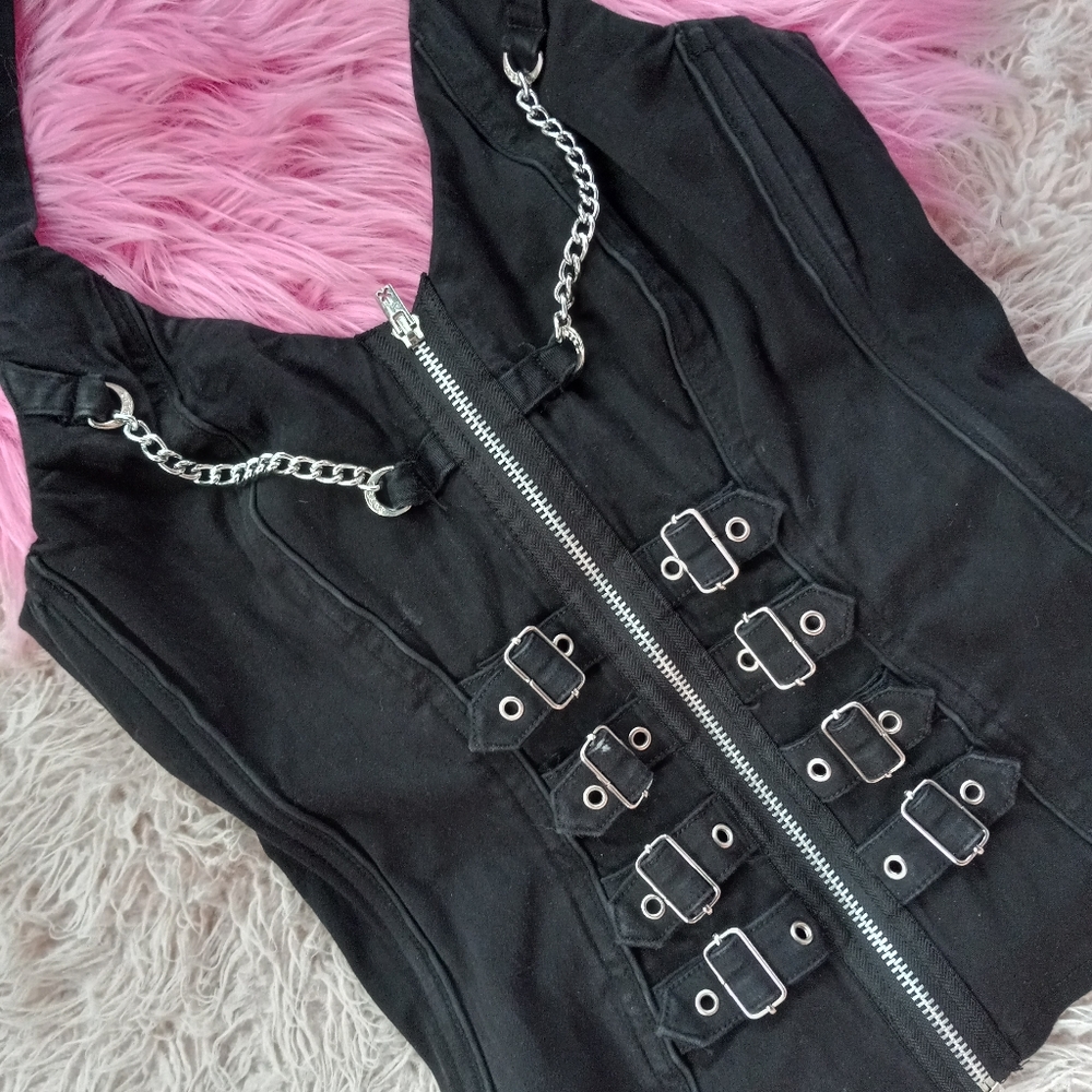 Tripp NYC gothic buckles & chains boned corset! SOLD @hosted store-Cheap Chick - Picture 2 of 5